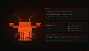 a picture of a red robotic lobster with code