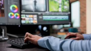 picture of someone on a desktop with an application up
