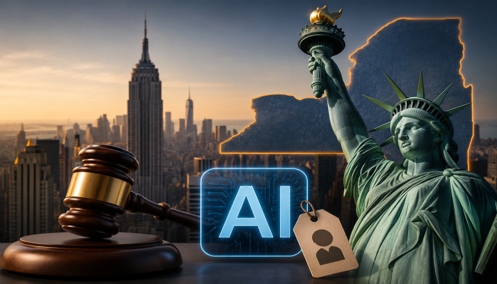 picture of new york with statue of liberty and ai law