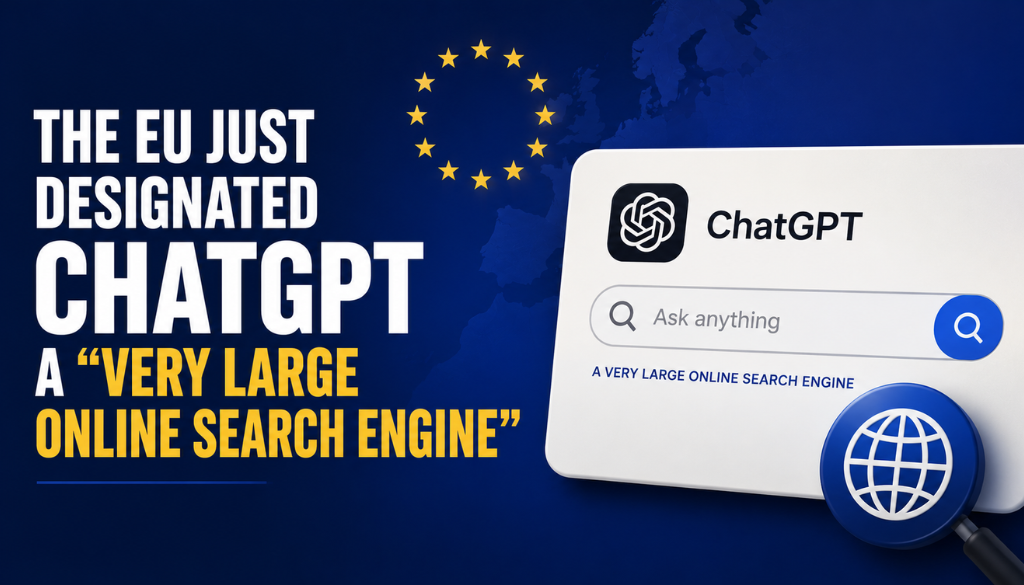 The EU designates ChatGPT a very large online search engine