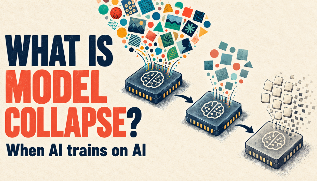 What is model collapse in AI: successive models trained on AI output lose variety